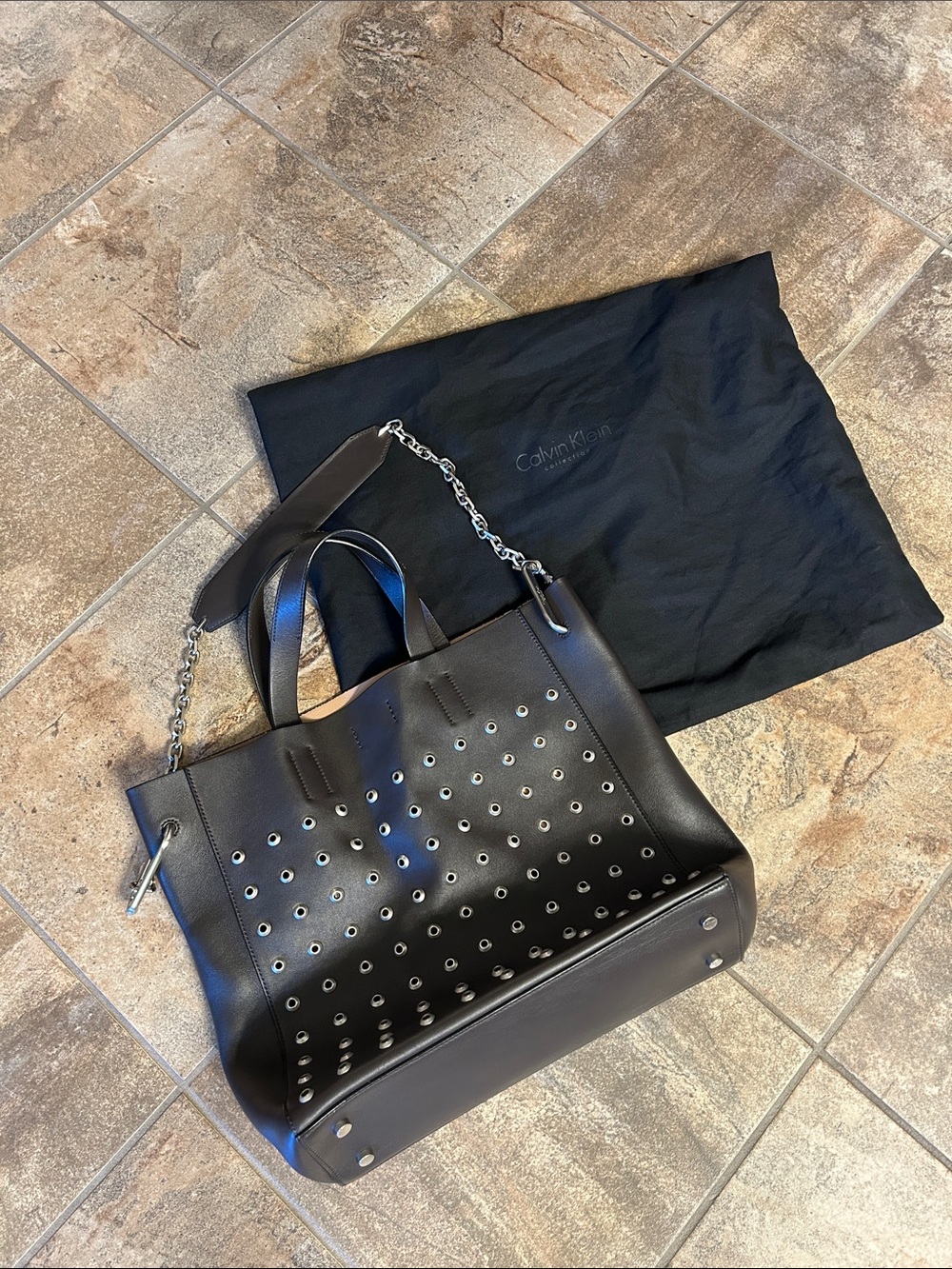 LAST DAY Authentic Calvin Klein Collection 205W39NYC Rare Brown Leather Bag Tote